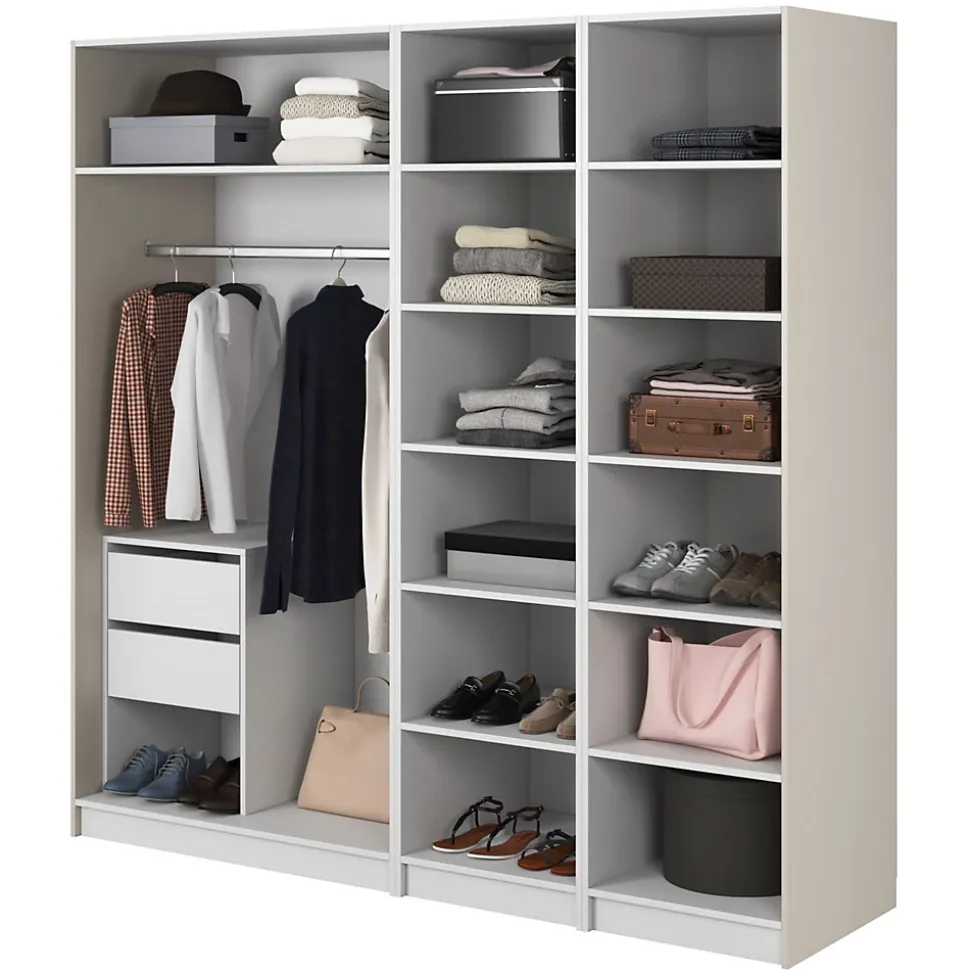 Armoire 4 portes avec tringle et tiroirs 200 cm FRAME grege