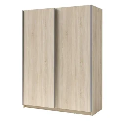 Armoire 2 portes coulissantes - Collection GOZU - Coloris chene sonoma - 180 x 198 x 62 cm