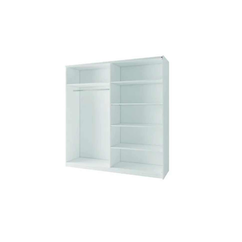 Armoire 2 portes coulissantes avec miroir - 150 cm- blanc alpin mat - collection ARSALA