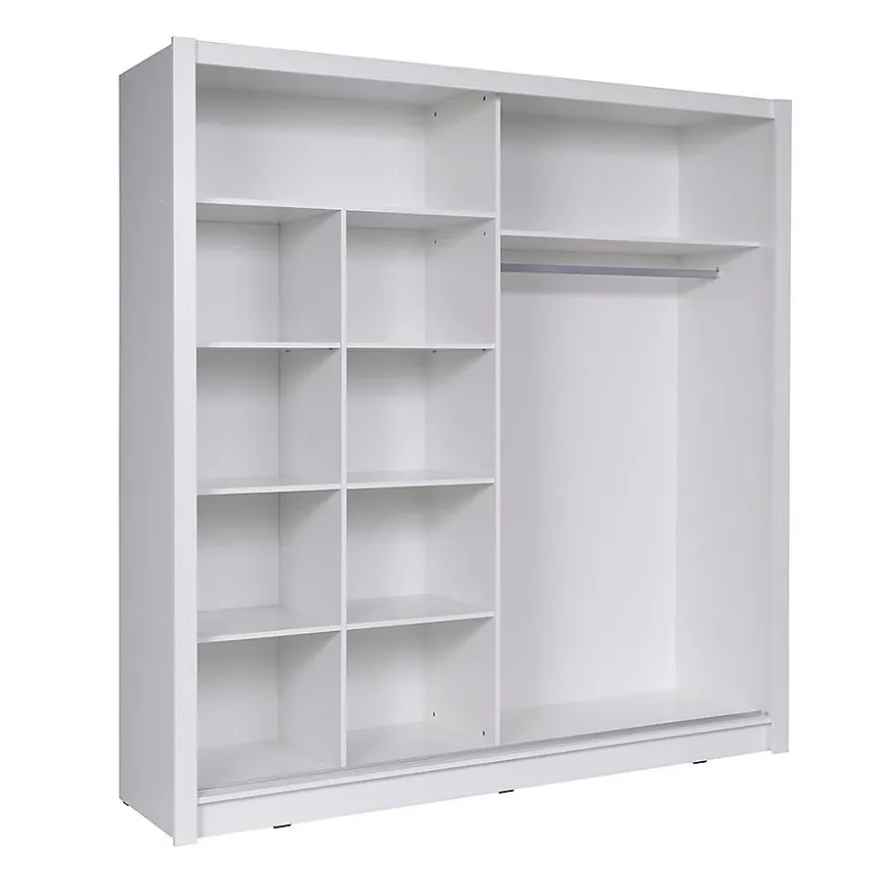 Armoire 2 portes coulissantes - blanc et noir - Collection BRESCIA