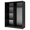 Armoire 2 portes coulissantes - Collection GOZU - Coloris gris graphite - 150 x 198 x 62 cm