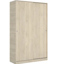 Armoire à portes coulissantes coloris naturel - Longueur 120 x Profondeur 50 x Hauteur 204 cm