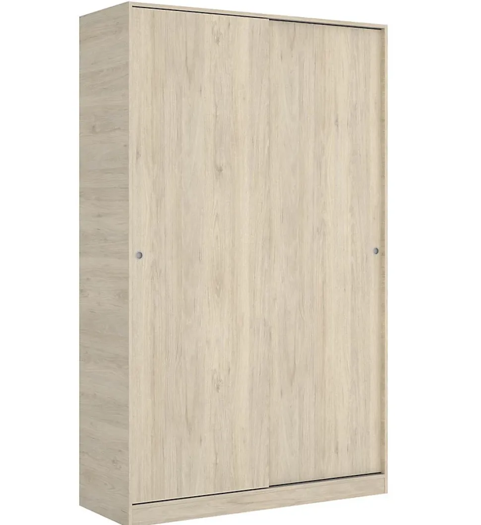 Armoire à portes coulissantes coloris naturel - Longueur 120 x Profondeur 50 x Hauteur 204 cm