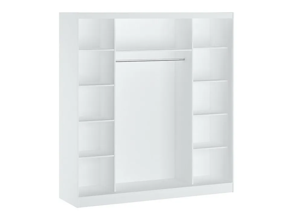 Armoire 2 portes coulissantes - Avec miroir - L200 cm - Blanc - OCHIRA