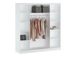 Armoire 2 portes coulissantes - Avec miroir - L200 cm - Blanc - OCHIRA