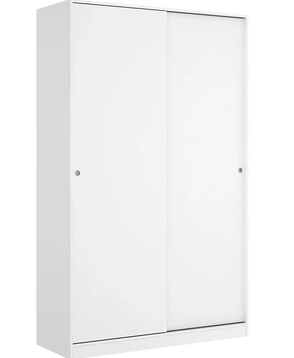 Armoire à portes coulissantes coloris blanc brillant - Longueur 120 x Profondeur 50 x Hauteur 204 cm