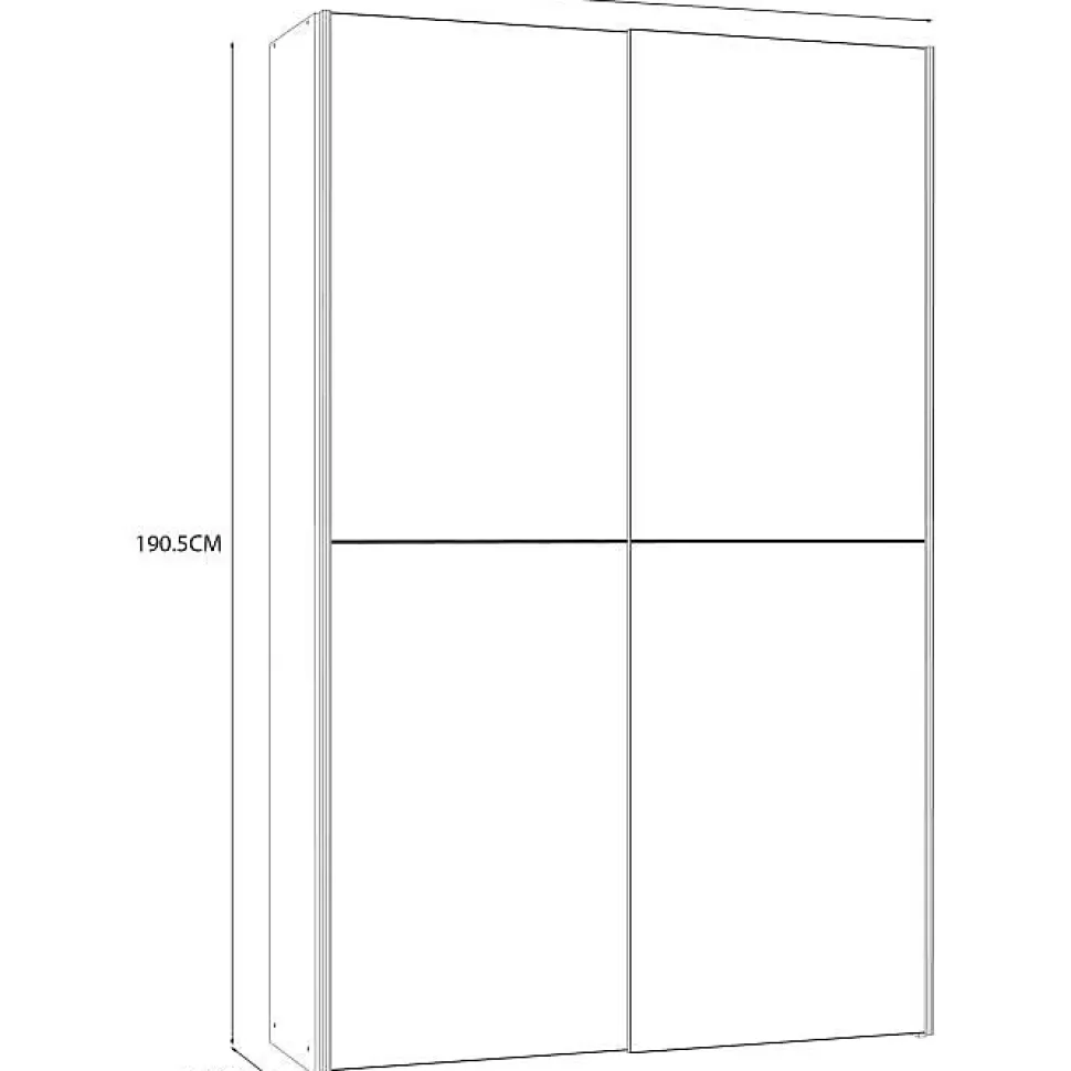 Armoire 2 portes coulissantes L120 P41,6 H190,5 cm blanc mat panneaux de particules Ozzula
