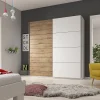 Armoire 2 portes coulissantes 200cm couleur chene et blanc. Collection FLOYD