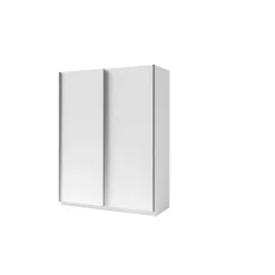Armoire 2 portes coulissantes - Collection GOZU - Coloris blanc - 150 x 198 x 62 cm