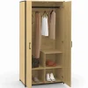 Armoire 2 portes DETROIT penderie 80 cm avec étagères rangement maxi capacité design industriel