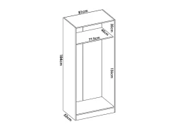 Armoire 5 portes et 3 tiroirs - L202 cm - Blanc - LISTOWEL