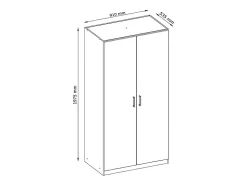 Armoire 5 portes et 6 tiroirs - L228 cm - Blanc - BELOMY