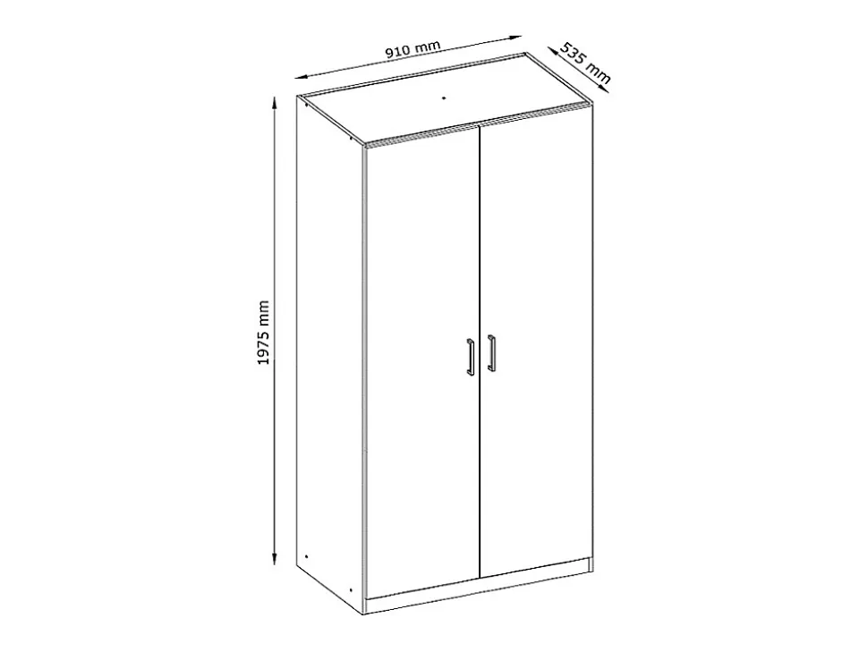 Armoire 5 portes et 6 tiroirs - L228 cm - Blanc - BELOMY