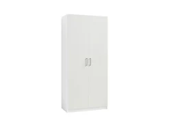 Armoire 5 portes et 6 tiroirs - L228 cm - Blanc - BELOMY