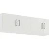 Armoire 3 portes et 6 tiroirs - L136 cm - Blanc + Réhausse - BELOMY