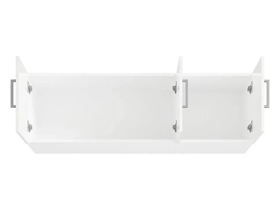 Armoire 3 portes et 6 tiroirs - L136 cm - Blanc + Réhausse - BELOMY