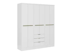 Armoire 6 portes et 3 tiroirs - L180 cm - Blanc - PEROLI