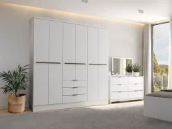 Armoire 6 portes et 3 tiroirs - L180 cm - Blanc - PEROLI