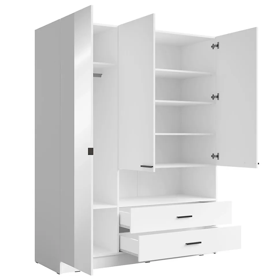 Armoire 3 portes MEIJE 158,3 x 200 x 54,6 cm Coloris blanc