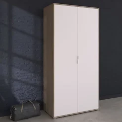 Armoire 2 portes Parisot AALBORG Chêne et Blanc 100 x 50,2 x 204 cm