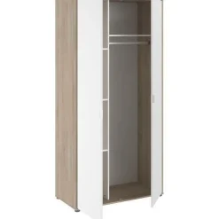 Armoire 2 portes Parisot AALBORG Chêne et Blanc 100 x 50,2 x 204 cm