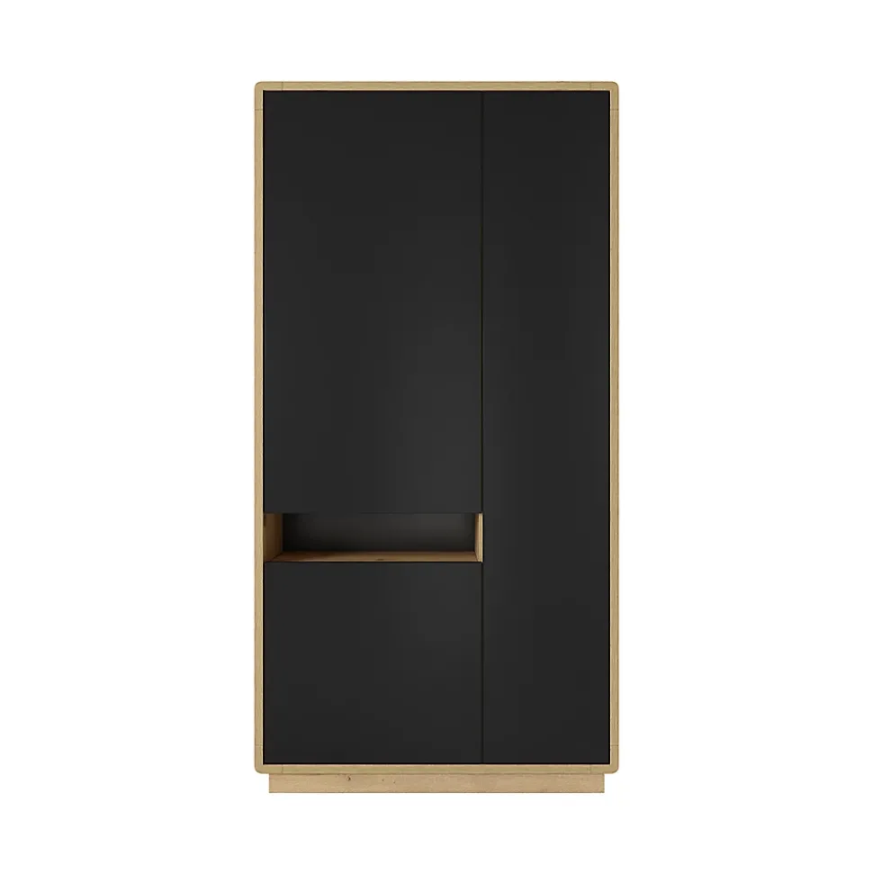 Armoire 3 portes Raven Noir et Bois