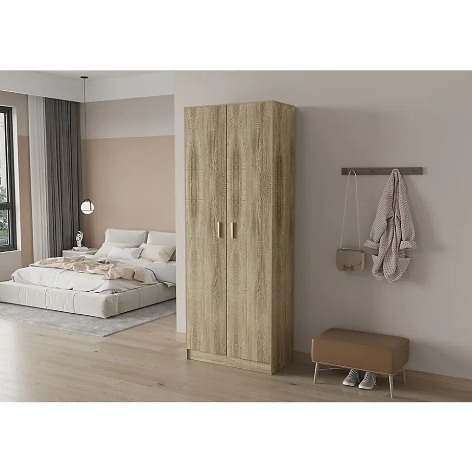 Armoire 2 portes TOLLY Chene sonoma H195 cm