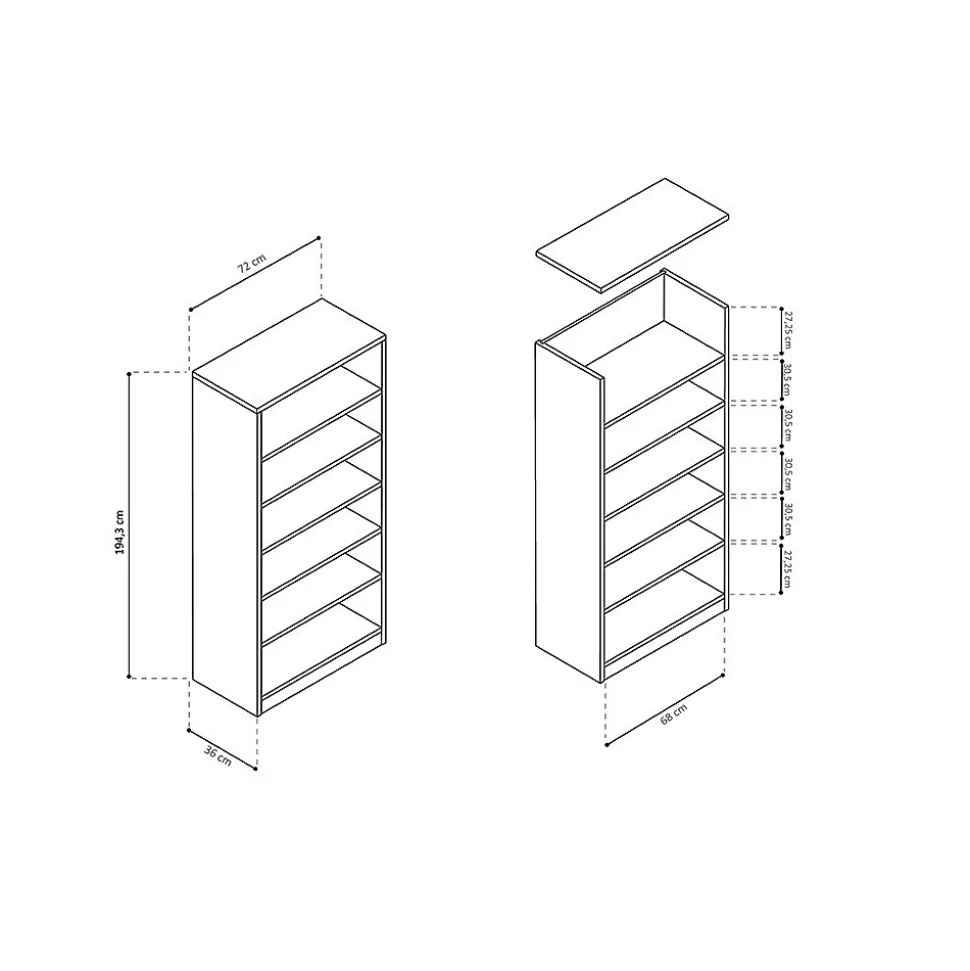 Armoire 2 portes TOLLY Chene sonoma H195 cm