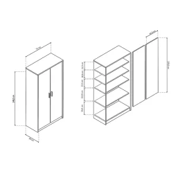 Armoire 2 portes TOLLY Chene sonoma L75 cm