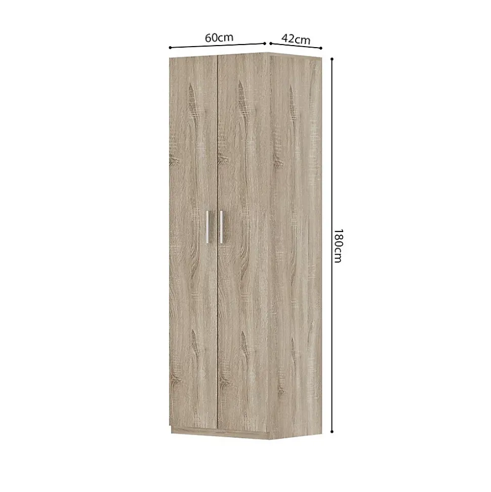 Armoire 2 portes TOM Chene sonoma Compacte et fonctionnelle