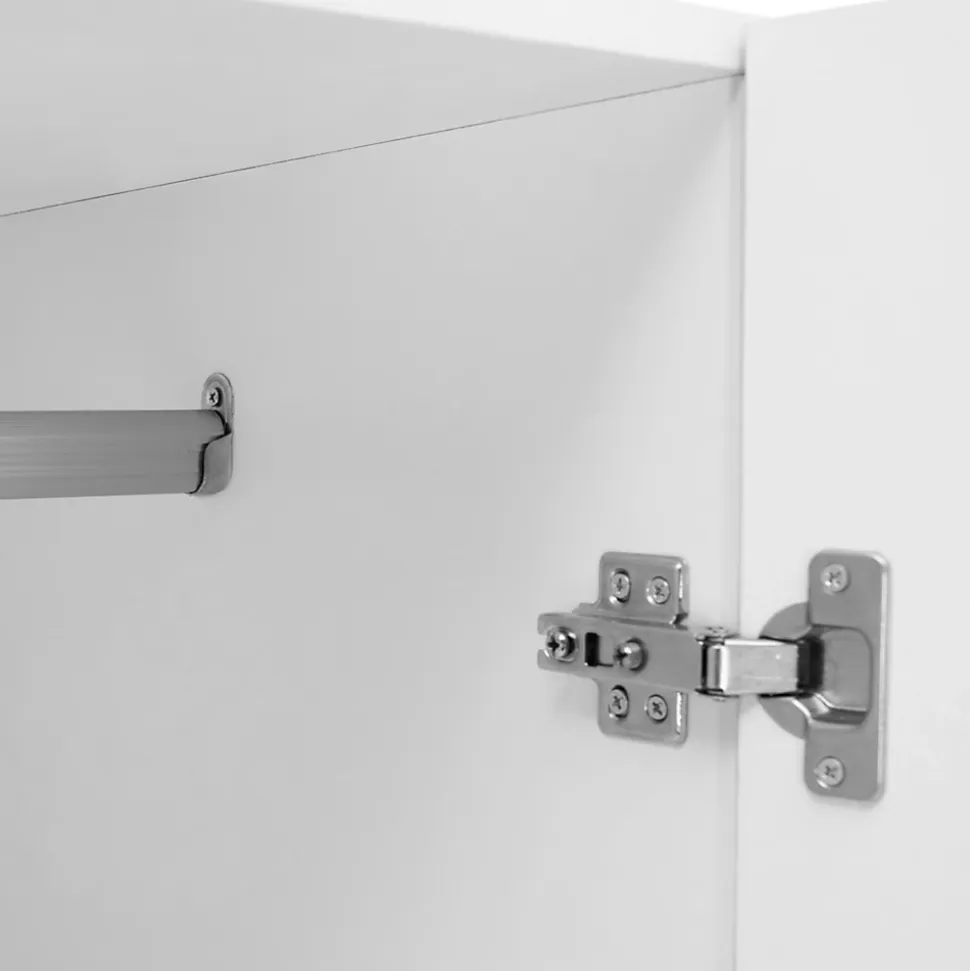 Armoire 2 portes VITO blanc penderie 80 cm avec étagères rangement maxi capacité