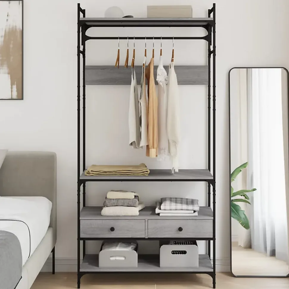 Armoire à tiroirs sonoma gris 89x39x184,5 cm bois d'ingénierie vidaXL
