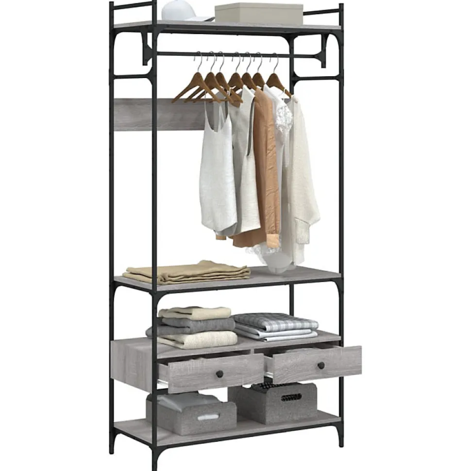 Armoire à tiroirs sonoma gris 89x39x184,5 cm bois d'ingénierie vidaXL