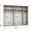 Armoire a portes battantes Piano 1 250 x H. 202 x P. 52, 5 portes