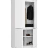 Armoire AKORD S90 Blanche 90 cm 4 portes façade Blanche 4 étagères 90x51x180 cm