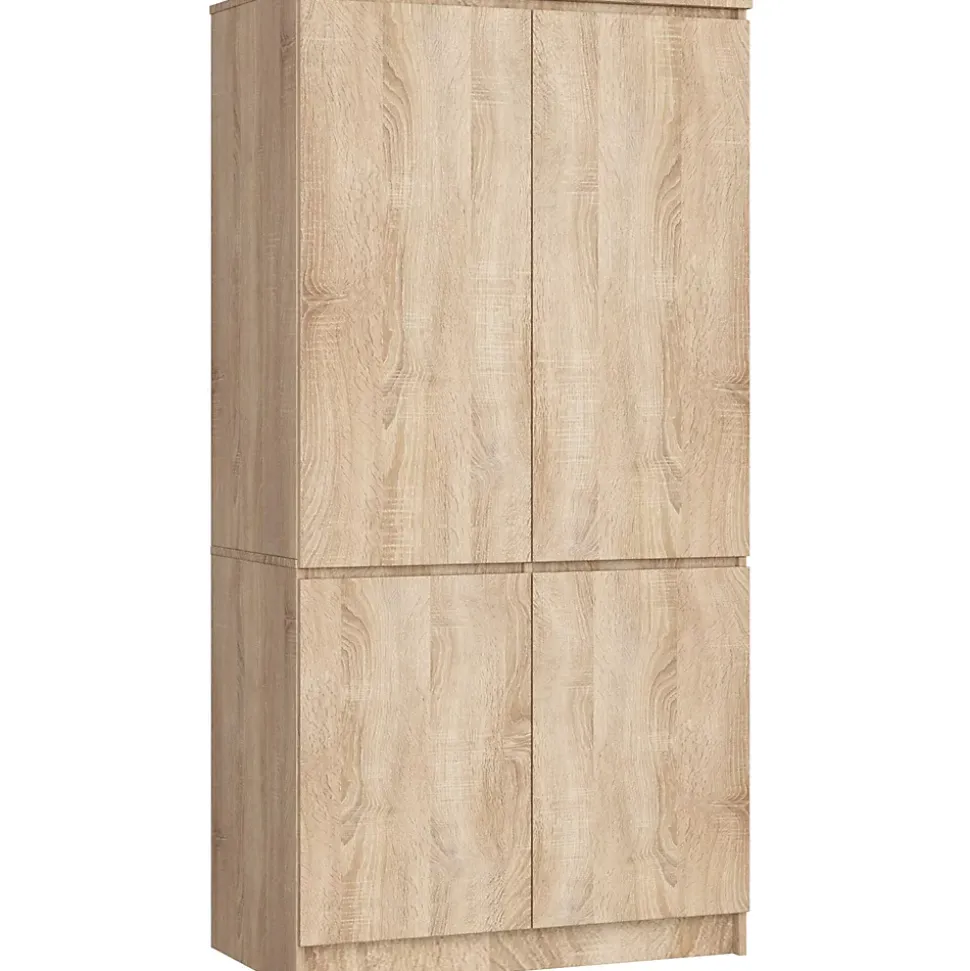 Armoire AKORD S90 Chêne Sonoma 90 cm 4 portes façade Chêne Sonoma 4 étagères 90x51x180 cm