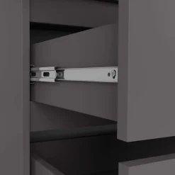 Armoire AKORD S90 Gris Graphite 90 cm 2 portes 2 tiroirs façade Gris Graphite 4 étagères 90x51x180 cm
