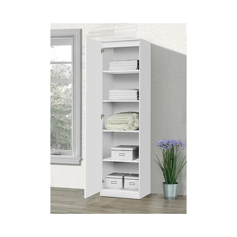 Armoire ALABAMA 1 porte L50 x H184 x P52 cm Blanc brillant Design