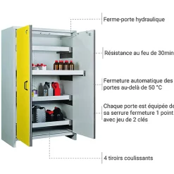 Armoire anti-feu avec tiroirs - Résistance au feu 30min - 10625