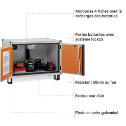 Armoire antifeu batteries - Avec pieds - 11893
