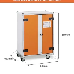 Armoire antifeu batteries - Avec roues - 11725