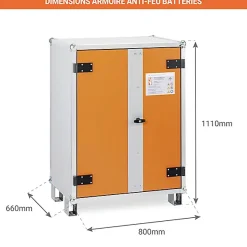 Armoire antifeu batteries - Avec pieds - 11898