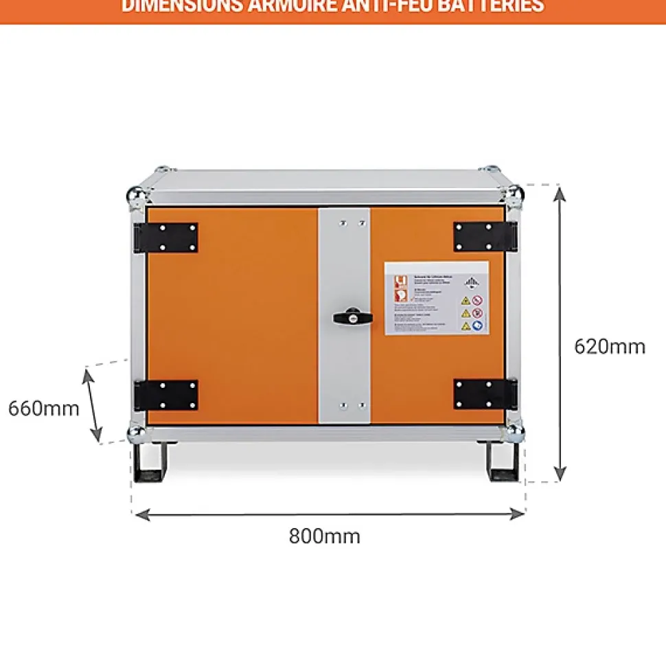 Armoire antifeu batteries - Avec pieds - 11897