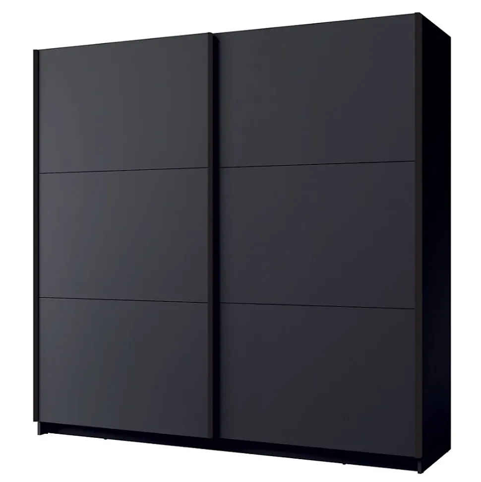 Armoire ARSALA 150 cm en gris graphite 2 portes coulissantes