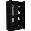 Armoire Austral 3 portes avec deux tiroirs, 179.83 cm X 89.91 cm X 46.99 cm , Noir