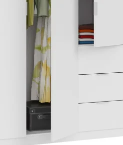Armoire avec 3 portes coloris blanc - 200 x 135 x 52 cm