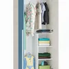 Armoire avec 2 portes coloris Blanc Alpes / bleu en mélamine - Dim : 200 x 90 x 52 cm