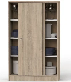 Armoire avec 2 portes coulissantes coloris Cambrian - Hauteur 120 x Longueur 74 x Profondeur 33 cm