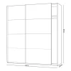 Armoire avec 2 portes coulissantes coloris Alaska chêne à nœuds / blanc artic - Hauteur 200 x Longueur 180 x Profondeur 60 cm