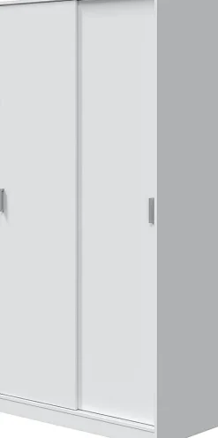 Armoire avec 2 Portes Coulissantes coloris Blanc - Dim : L 100 cm x H 200 x P 50 cm